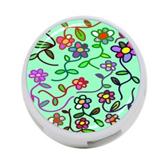 Flowers Floral Doodle Plants 4-port Usb Hub (one Side)