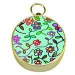 Flowers Floral Doodle Plants Gold Compasses Front