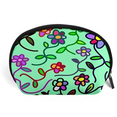 Flowers Floral Doodle Plants Accessory Pouches (large)  by Nexatart