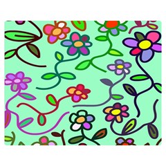 Flowers Floral Doodle Plants Double Sided Flano Blanket (medium)  by Nexatart