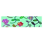 Flowers Floral Doodle Plants Satin Scarf (Oblong) Front