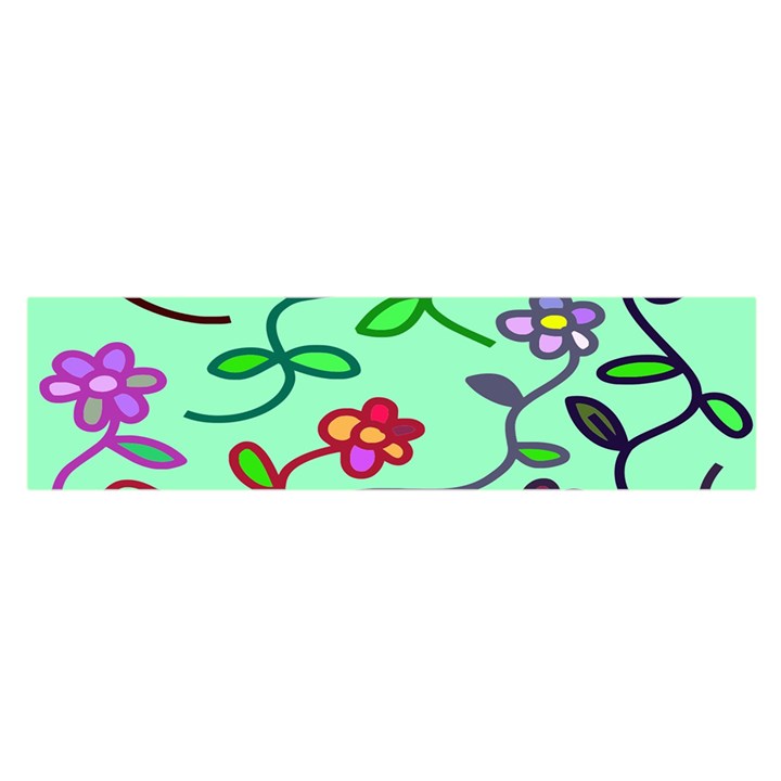 Flowers Floral Doodle Plants Satin Scarf (Oblong)