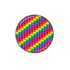 Rainbow 3d Cubes Red Orange Hat Clip Ball Marker (4 Pack) by Nexatart