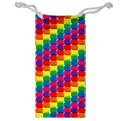 Rainbow 3d Cubes Red Orange Jewelry Bag by Nexatart