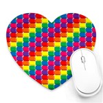 Rainbow 3d Cubes Red Orange Heart Mousepads Front