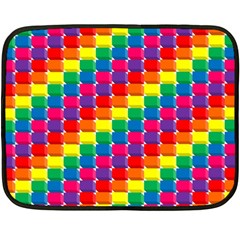 Rainbow 3d Cubes Red Orange Fleece Blanket (mini) by Nexatart