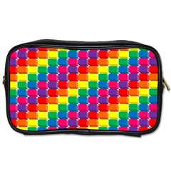 Rainbow 3d Cubes Red Orange Toiletries Bags 2-side by Nexatart