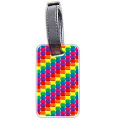 Rainbow 3d Cubes Red Orange Luggage Tags (two Sides) by Nexatart