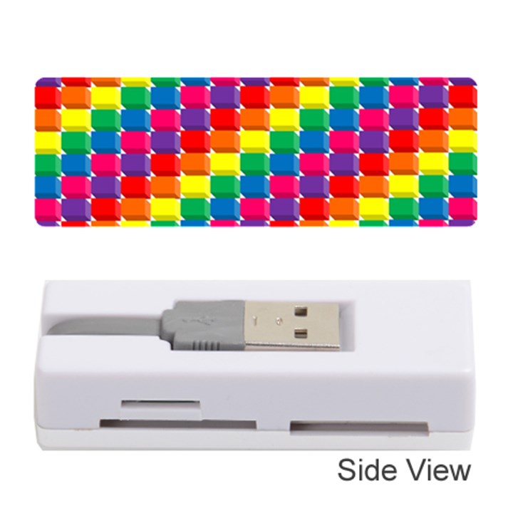 Rainbow 3d Cubes Red Orange Memory Card Reader (Stick) 