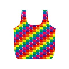 Rainbow 3d Cubes Red Orange Full Print Recycle Bags (s)  by Nexatart