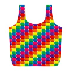 Rainbow 3d Cubes Red Orange Full Print Recycle Bags (l)  by Nexatart