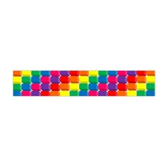 Rainbow 3d Cubes Red Orange Flano Scarf (mini) by Nexatart