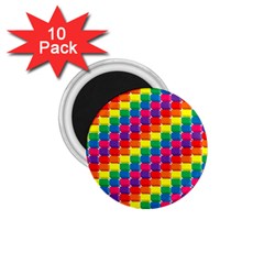 Rainbow 3d Cubes Red Orange 1 75  Magnets (10 Pack)  by Nexatart