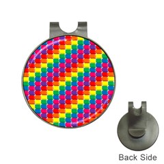 Rainbow 3d Cubes Red Orange Hat Clips With Golf Markers by Nexatart