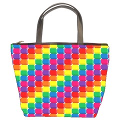 Rainbow 3d Cubes Red Orange Bucket Bags by Nexatart