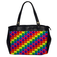 Rainbow 3d Cubes Red Orange Office Handbags by Nexatart