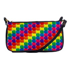 Rainbow 3d Cubes Red Orange Shoulder Clutch Bags by Nexatart