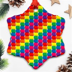 Rainbow 3d Cubes Red Orange Ornament (snowflake) by Nexatart