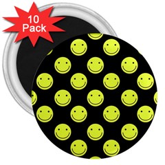 Happy Face Pattern 3  Magnets (10 Pack)  by Nexatart