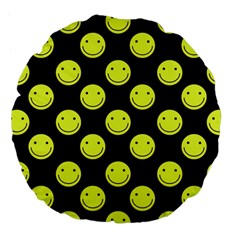 Happy Face Pattern Large 18  Premium Flano Round Cushions by Nexatart