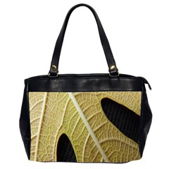 Yellow Leaf Fig Tree Texture Office Handbags (2 Sides)  by Nexatart