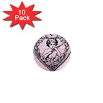 Heart Drawing Angel Vintage 1  Mini Magnet (10 pack)  Front