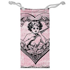 Heart Drawing Angel Vintage Jewelry Bag by Nexatart