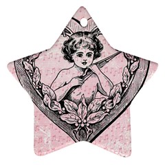 Heart Drawing Angel Vintage Star Ornament (two Sides) by Nexatart