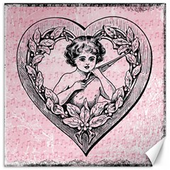 Heart Drawing Angel Vintage Canvas 16  X 16   by Nexatart