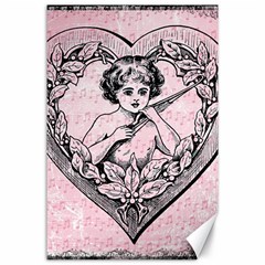 Heart Drawing Angel Vintage Canvas 24  X 36  by Nexatart