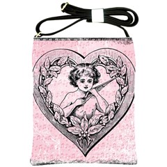 Heart Drawing Angel Vintage Shoulder Sling Bags by Nexatart