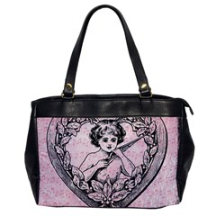 Heart Drawing Angel Vintage Office Handbags by Nexatart