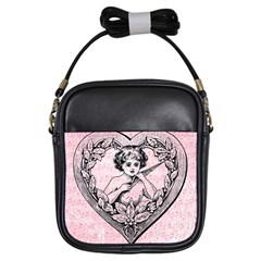 Heart Drawing Angel Vintage Girls Sling Bags by Nexatart