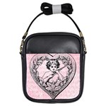 Heart Drawing Angel Vintage Girls Sling Bags Front