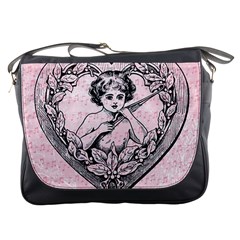 Heart Drawing Angel Vintage Messenger Bags by Nexatart