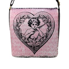 Heart Drawing Angel Vintage Flap Messenger Bag (l)  by Nexatart