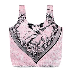 Heart Drawing Angel Vintage Full Print Recycle Bags (l)  by Nexatart