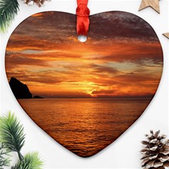 Sunset Sea Afterglow Boot Ornament (heart) by Nexatart