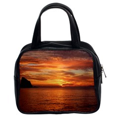 Sunset Sea Afterglow Boot Classic Handbags (2 Sides) by Nexatart