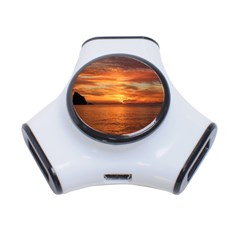 Sunset Sea Afterglow Boot 3-port Usb Hub by Nexatart