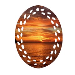 Sunset Sea Afterglow Boot Oval Filigree Ornament (two Sides) by Nexatart