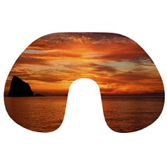 Sunset Sea Afterglow Boot Travel Neck Pillows by Nexatart