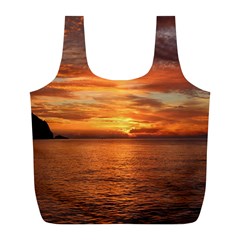 Sunset Sea Afterglow Boot Full Print Recycle Bags (l)  by Nexatart