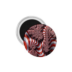 Fractal Abstract Red White Stripes 1 75  Magnets by Nexatart