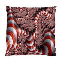 Fractal Abstract Red White Stripes Standard Cushion Case (two Sides) by Nexatart