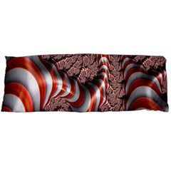 Fractal Abstract Red White Stripes Body Pillow Case (dakimakura) by Nexatart