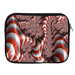 Fractal Abstract Red White Stripes Apple Ipad 2/3/4 Zipper Cases by Nexatart