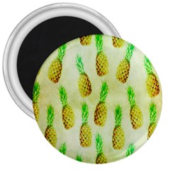 Pineapple Wallpaper Vintage 3  Magnets by Nexatart