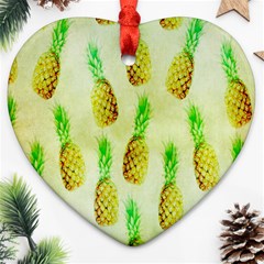 Pineapple Wallpaper Vintage Ornament (heart) by Nexatart