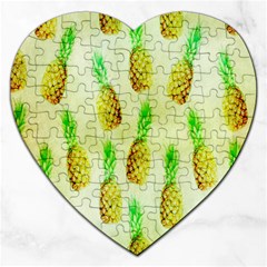 Pineapple Wallpaper Vintage Jigsaw Puzzle (heart) by Nexatart